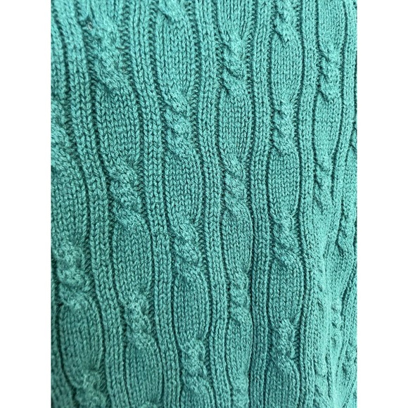 Vintage 80-90s Honors Apparel Knit Cardigan Sweater Box Cropped Green Size Med - Picture 6 of 12